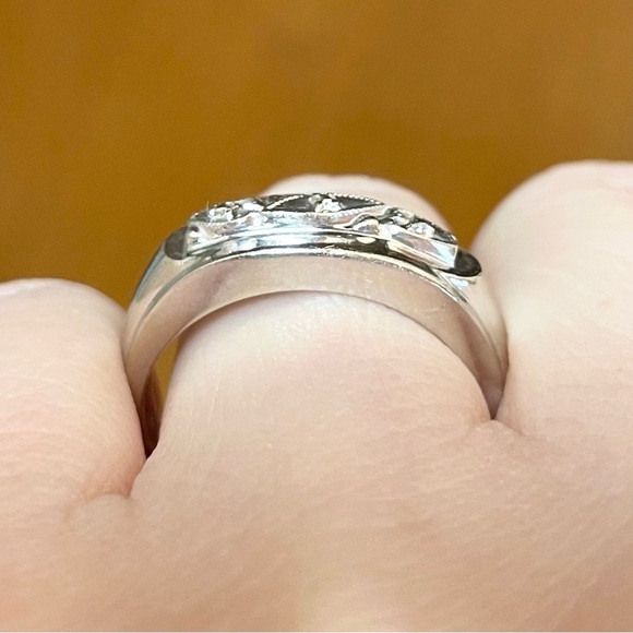 14K Loveland thick solid white gold 7mm vintage heavy size 9 band ring​​​​​​​ - Picture 5 of 11